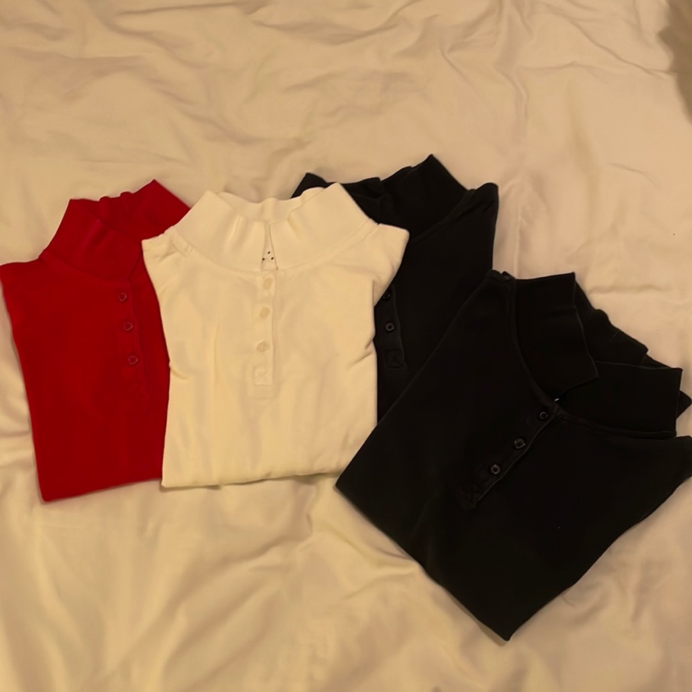 Old Navy Faded Glory (4) Uniform Polos size 6 red navy white